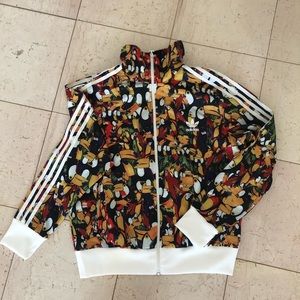 Tropical patterned adidas track jacket